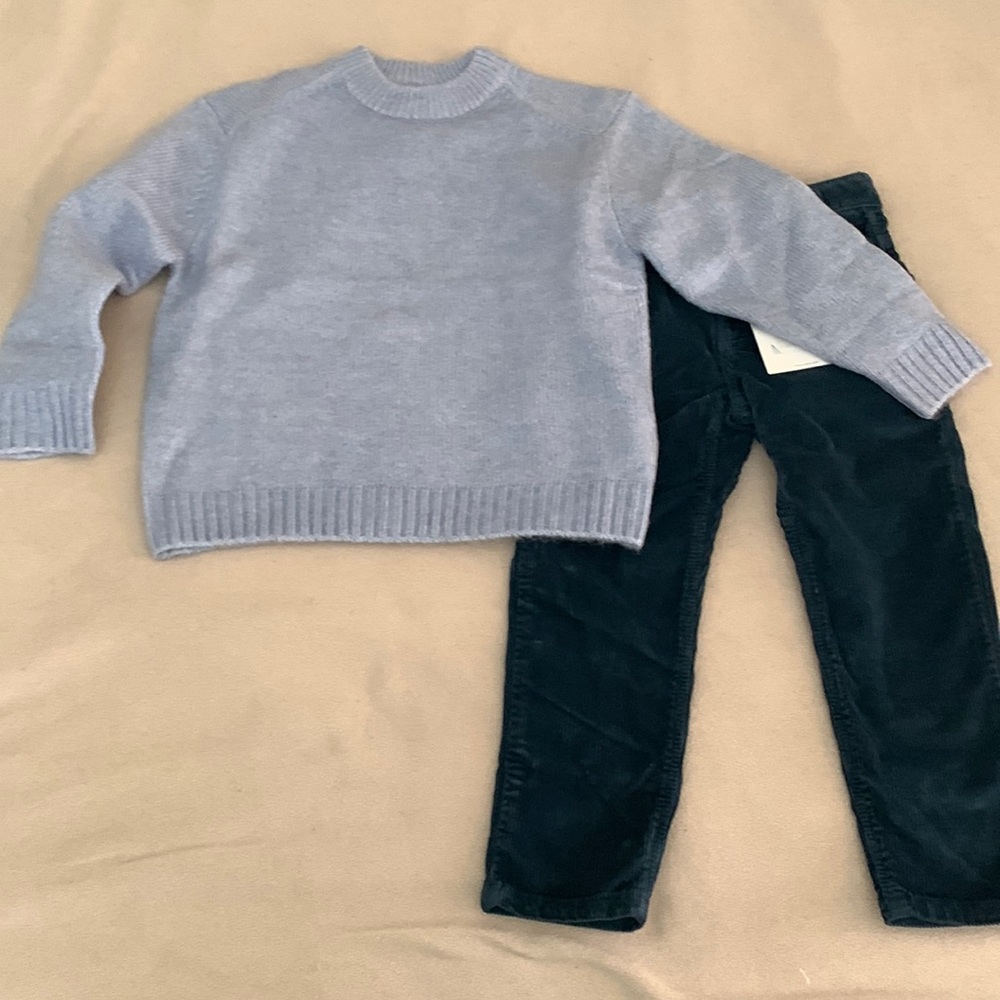 Zara boys corduroy and sweater set